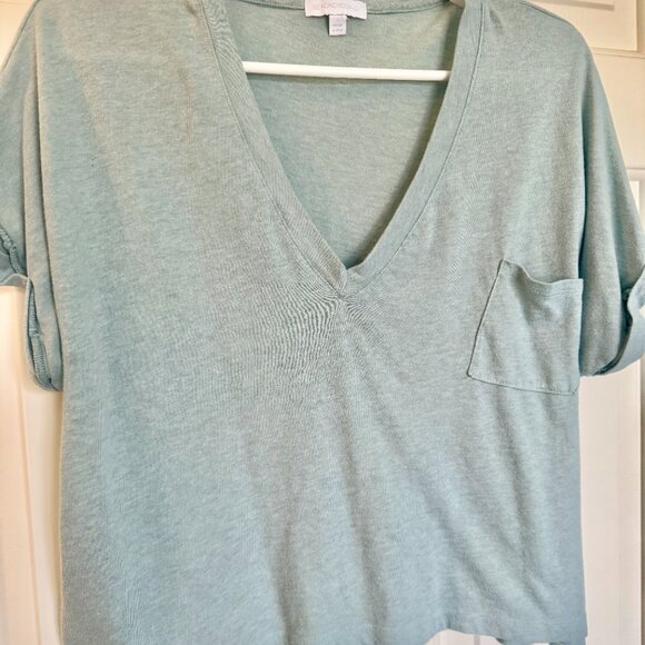Beyond Yoga Deep V Pocket Tee — Teal Light Blue Small - Picture 3 of 11